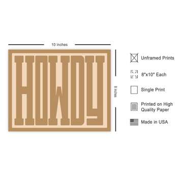 Poster Master Howdy Poster - Retro Beige Typography Print - Western Art - Wild West Art - Trendy Art...