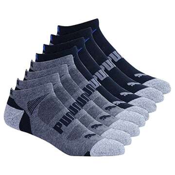 Puma Men's No show Sport Socks, Moisture Control, Arch Support (8 Pair) SOCK SIZE 10-13 SHOE SIZE 6-12