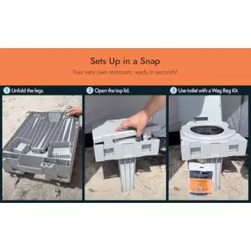 Cleanwaste GO Anywhere Portable Folding Toilet - Plus Bonus Original Wag Bag Kit