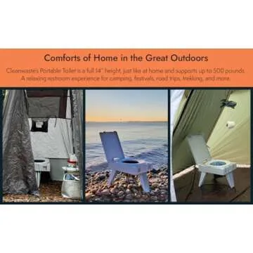 Cleanwaste GO Anywhere Portable Folding Toilet - Plus Bonus Original Wag Bag Kit
