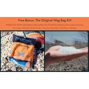 Cleanwaste GO Anywhere Portable Folding Toilet - Plus Bonus Original Wag Bag Kit