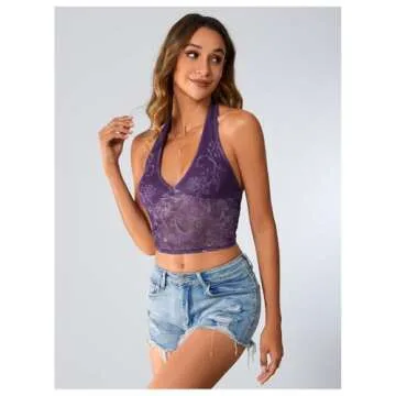 Stylish SOLY HUX Rhinestone Halter Top for Summer Fashion