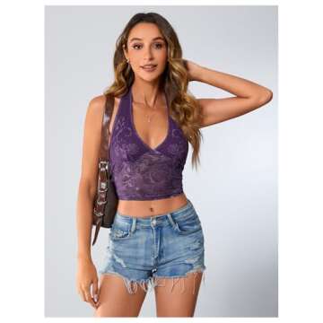 Stylish SOLY HUX Rhinestone Halter Top for Summer Fashion