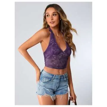 Stylish SOLY HUX Rhinestone Halter Top for Summer Fashion