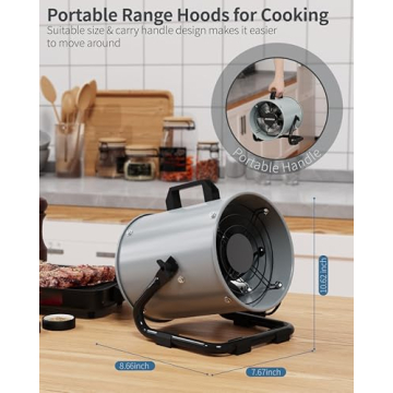 JOJOZOO Portable Range Hood 8 Inch Exhaust Fan for Kitchen