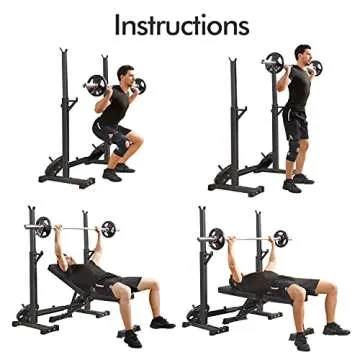 CANPA Adjustable Squat Rack Stand Multi-Function Barbell Rack Weight Lifting Gym Dumbbell Racks Home Gym Bench Press Rack Dumbbell Racks Stands 600Lbs （Black)