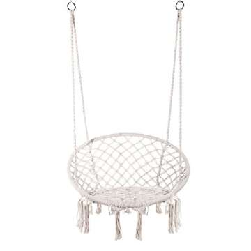 Caromy Macrame Swing Chair - Cozy Hanging Chair