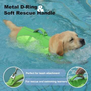Petglad Reflective Dog Life Jacket for Safe Swimming