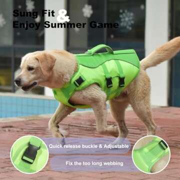 Petglad Reflective Dog Life Jacket for Safe Swimming