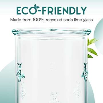 Amici Home Eco-Friendly Bee Design Glasses Set of 6