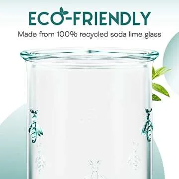 Amici Home Eco-Friendly Bee Design Glasses Set of 6