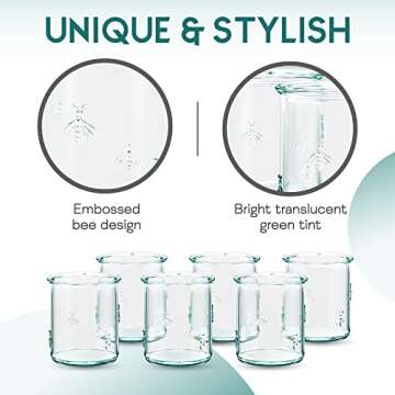 Amici Home Eco-Friendly Bee Design Glasses Set of 6