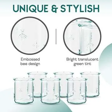 Amici Home Eco-Friendly Bee Design Glasses Set of 6