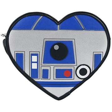 Loungefly Star Wars R2-D2 Heart Shaped Crossbody Purse for Fans