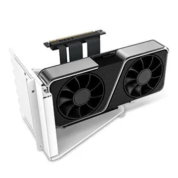 NZXT Vertical GPU Mounting Kit - AB-RH175-W1-175 mm PCIe 4.0x16 Riser Cable - GPU Holder - Sturdy Steel Bracket - White
