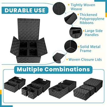 Versatile LOVSTORAGE Organizing Storage Baskets 8 Pack