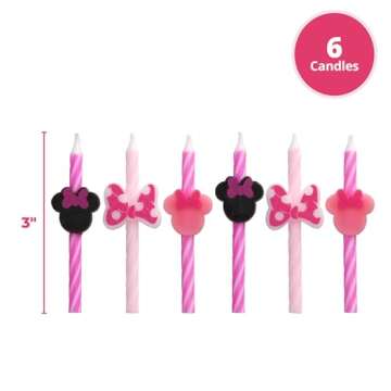 Disney's Minnie Mouse Birthday Cake Candles - 6 Count
