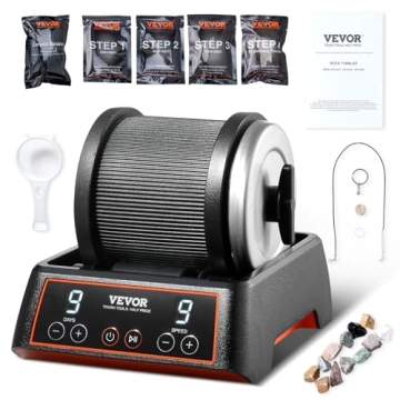 VEVOR Rock Tumbler Kit - 2.5 lbs, 9 Speed Polisher for Gems