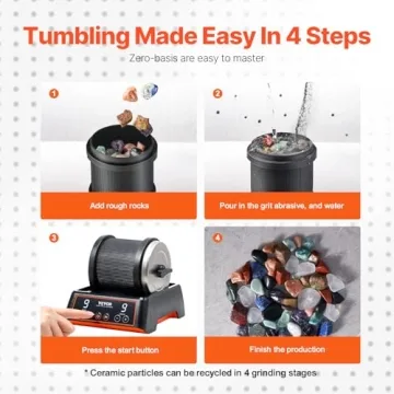 VEVOR Rock Tumbler Kit: 2.5 lbs Polishing for All Ages
