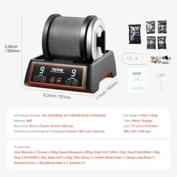 VEVOR Rock Tumbler Kit: 2.5 lbs Polishing for All Ages