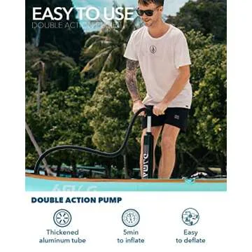 DAMA Blow Up Paddle Boards Adults 9'6"x30"x6", Traveling Board, Yoga Board,Camera Seat, Floating Paddle, Hand Pump, Waterproof Bag, Leash, Board Carrier, for Surfing, All Round Board