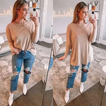 LIYOHON Oversized Tunic Sweater for Women - Stylish & Cozy