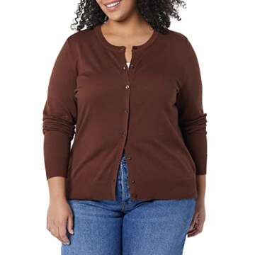 Amazon Essentials Lightweight Crewneck Cardigan for Women