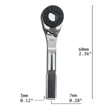 711L Flat End EDC Ratchet Wrench - Screwdriver Accessory Compatible with Multitools' Flat Bit Adapters (without key ring hole)