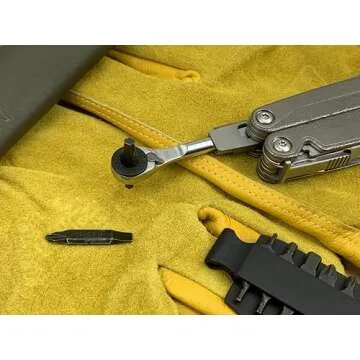 711L Flat End EDC Ratchet Wrench - Screwdriver Accessory Compatible with Multitools' Flat Bit Adapters (without key ring hole)