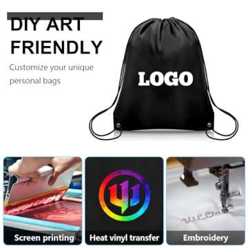 Grneric 50Pcs Drawstring Backpack Bulk Cinch Bag, Drawstring Bags Polyester for Gym Sports Beach Par...