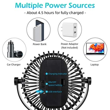 SkyGenius Mini Clip-on Fan for Strollers and Travel