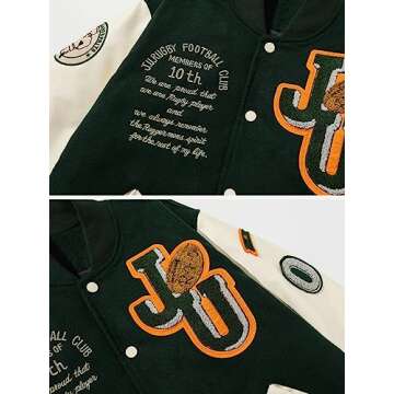 Aelfric Eden Vintage Patchwork Varsity Jacket Oversized Streetwear Letter Graphic Jacket Unisex Embroidery Casual Coats