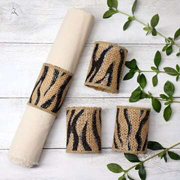 Burlap Zebra Wired Ribbon for Crafts & Gift Wrapping
