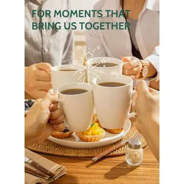 16 Ounce Sweese Porcelain Coffee Mugs Set of 6