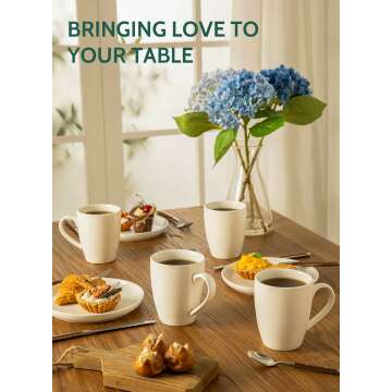 16 Ounce Sweese Porcelain Coffee Mugs Set of 6