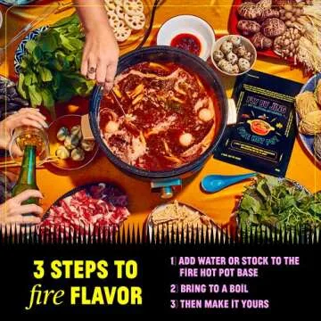 FLYBYJING Fire Hot Pot Soup Base, Spicy Sichuan Hot Pot at Home, Packed with Umami Flavor, No MSG, Vegan and Sugar Free, Perfect and Unique Dinner Party or Family Meal (Pack of 2)