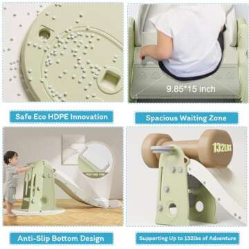 Kid Slide for Toddlers with Basketball Hoop, Indoor & Outdoor Fun