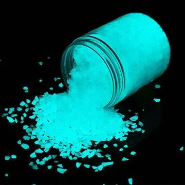Alan Stone Glow in The Dark Home and Garden Fish Tank Aquarium Decorative Sand Gravel Rock (3-5mm, Aqua)