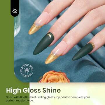 Beetles Gel Nail Polish- 6 Colors Viper's Kiss Collection Dark Green White Black Gel Polish Nail Design with Snake Sticker Soak Off UV LED Gel Nail Kit Manicure DIY Home Gift for Women