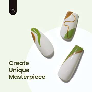 Beetles Gel Nail Polish- 6 Colors Viper's Kiss Collection Dark Green White Black Gel Polish Nail Design with Snake Sticker Soak Off UV LED Gel Nail Kit Manicure DIY Home Gift for Women