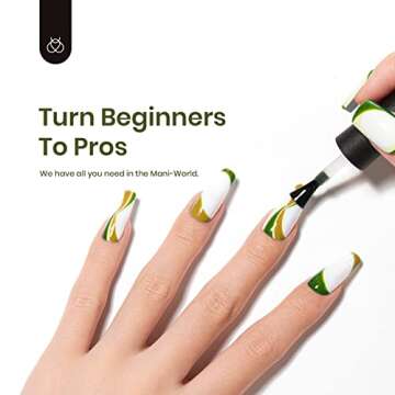 Beetles Gel Nail Polish- 6 Colors Viper's Kiss Collection Dark Green White Black Gel Polish Nail Design with Snake Sticker Soak Off UV LED Gel Nail Kit Manicure DIY Home Gift for Women