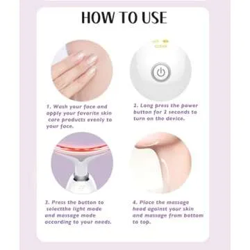 Fastaid Red-Light-Therapy-for-Face and Neck, Red Light Therapy Wand, 7 Color Led Face Neck Massager for Skin Care, White