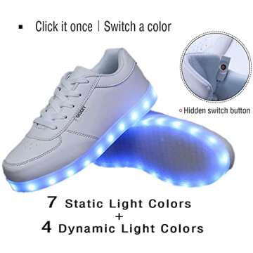 USB Adult Light Up Shoes Rechargeable Flashing Low Top LED Shoes Unisex Sports Dancing Sneakers