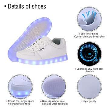 USB Adult Light Up Shoes Rechargeable Flashing Low Top LED Shoes Unisex Sports Dancing Sneakers
