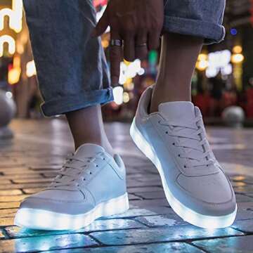 USB Adult Light Up Shoes Rechargeable Flashing Low Top LED Shoes Unisex Sports Dancing Sneakers