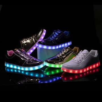 USB Adult Light Up Shoes Rechargeable Flashing Low Top LED Shoes Unisex Sports Dancing Sneakers