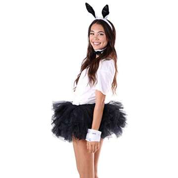 Tutus for Women 5-Layered Tulle Tutu Party Dance Skirt Ballerina Dress Petticoat Tutu Skirt, Black Tutu