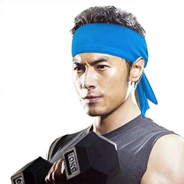 Quickly Dry Sports Headband for Women Men,Moisture Wicking Sweat Hair Band Stretch Sweatband Head Tie Scarf Wrap Bandana for Tennis Running Workout Yoga Gym Cycling Fitness Under Helmet Liner Headwear