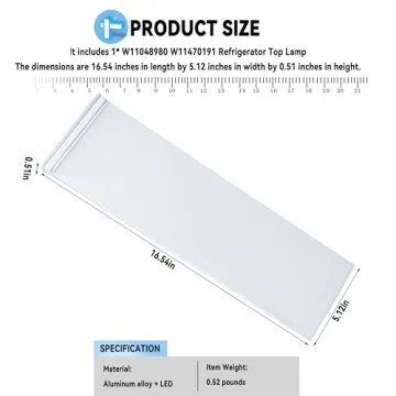 LED Refrigerator Light Assembly for Whirlpool Models