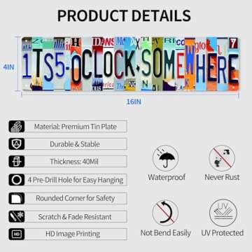 LAZYPIG Bar Sign Bar Gifts Vintage Metal Wall Decor Sign Funny Man Cave Decor Accessories for Home, ...